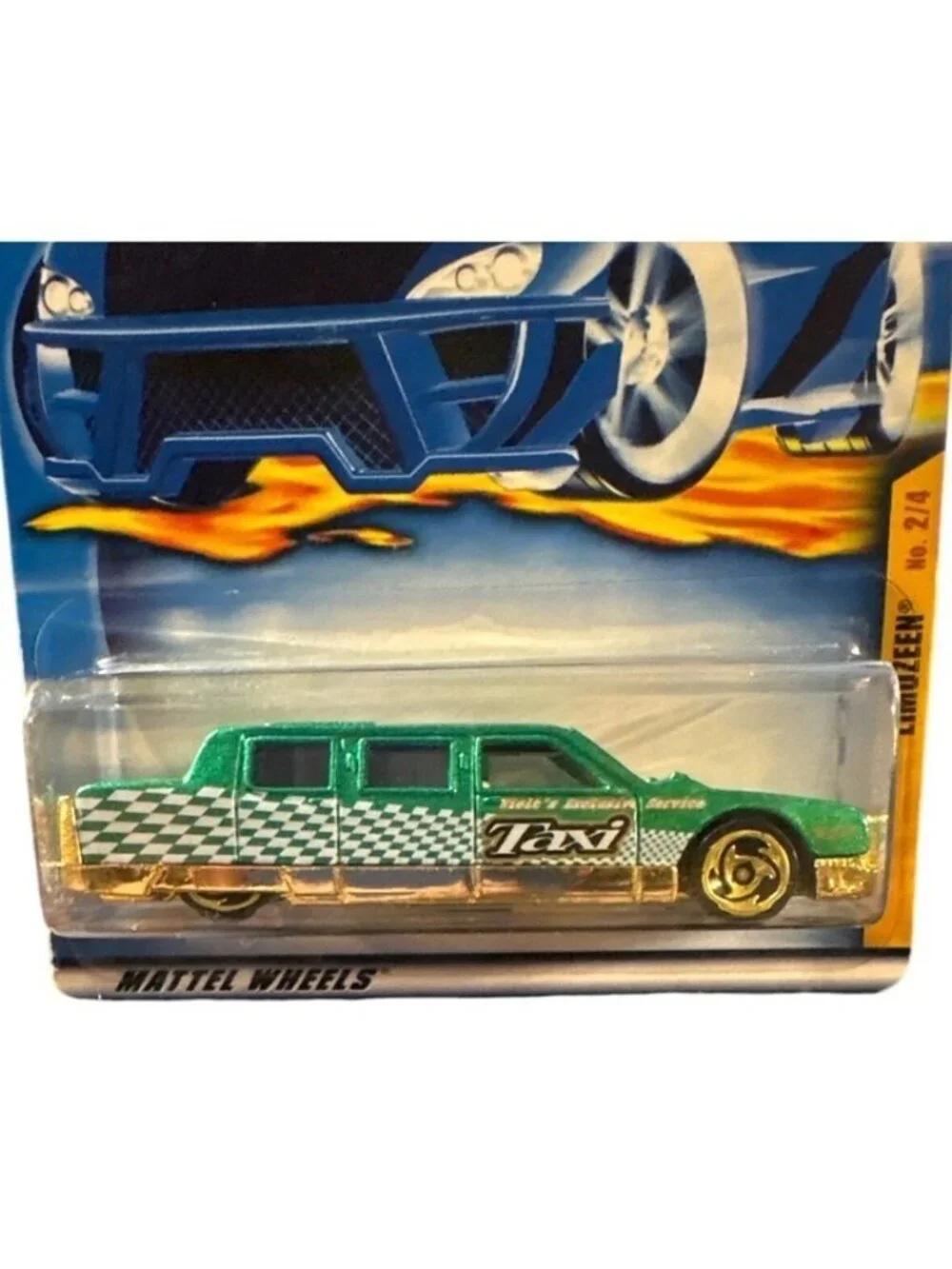 Die Cast Hot Wheels Limousine No. 2/4 Taxi Design 2001 Mattel Wheels Collectible